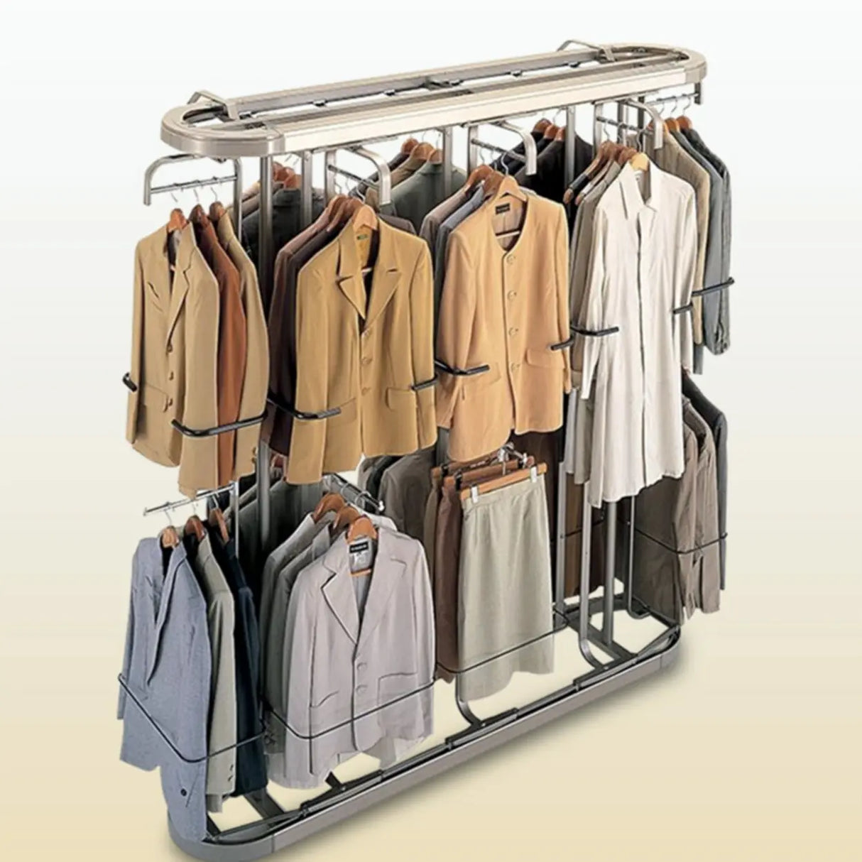 Metal Frame Gold Freestanding Multi-Tier Coat Rack Image - 1
