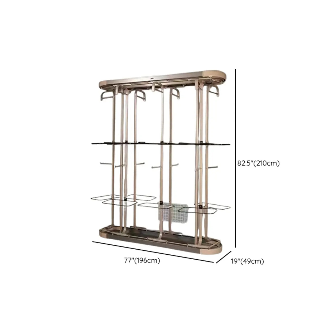 Metal Frame Gold Freestanding Multi-Tier Coat Rack Image - 20