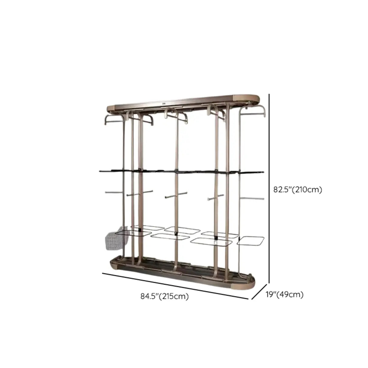 Metal Frame Gold Freestanding Multi-Tier Coat Rack Image - 21