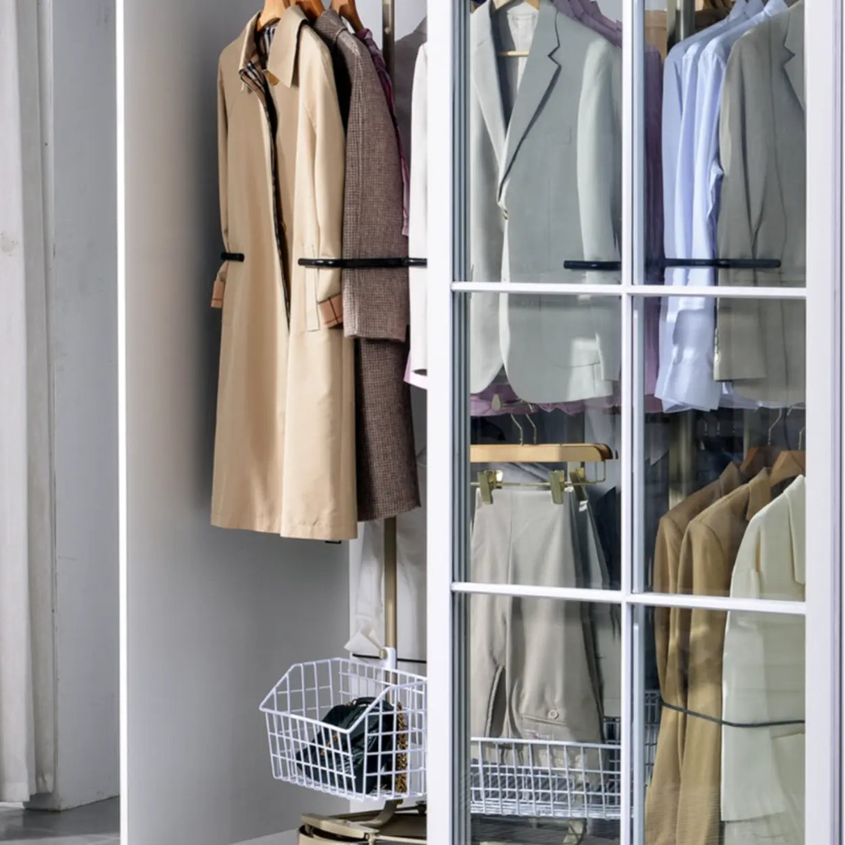 Metal Frame Gold Freestanding Multi-Tier Coat Rack Image - 6