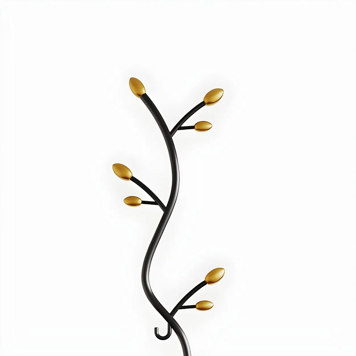 Metal Frame Hooks Black-Gold Tall Tree Coat Stand Rack Image - 12