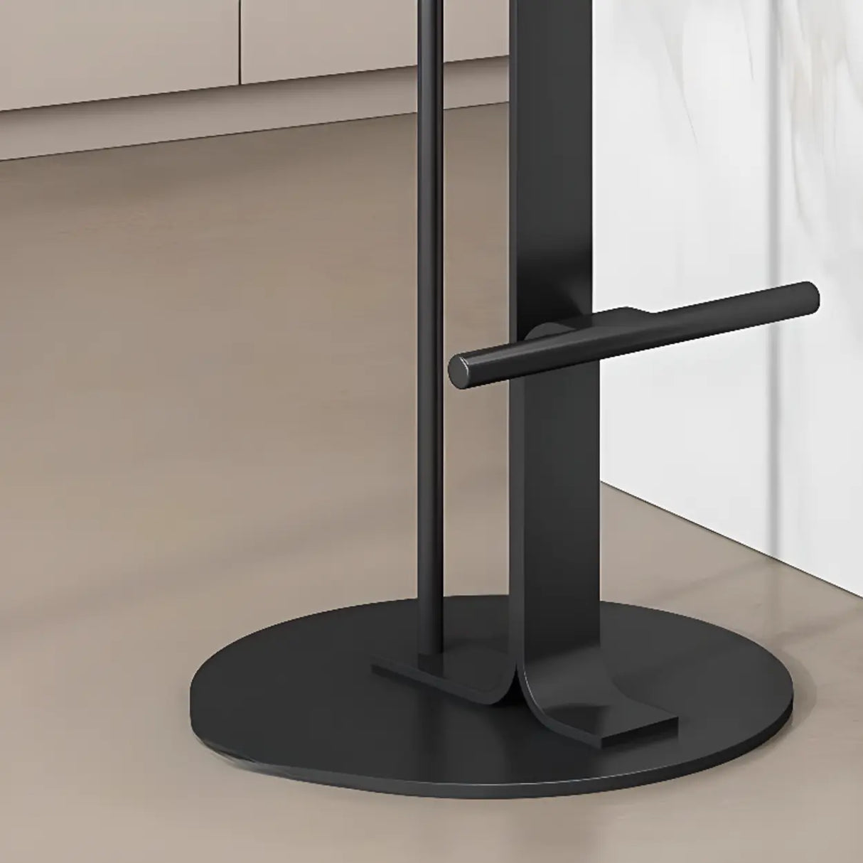 Metal Frame Round Backless Bar Stool with Footrest Image - 12