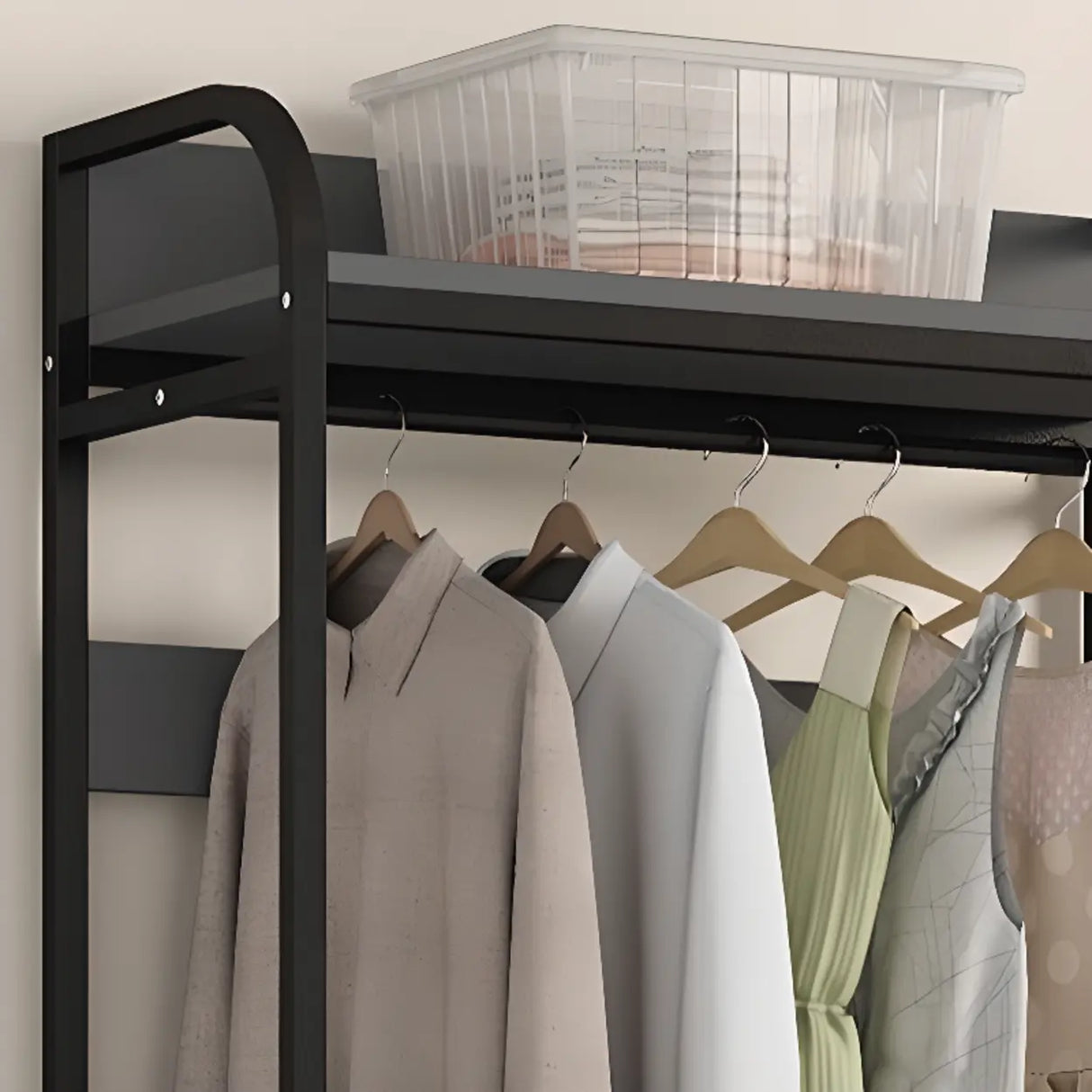 Metal Frame Shelves Brown Drawers Open Storage Hall Tree Image - 16