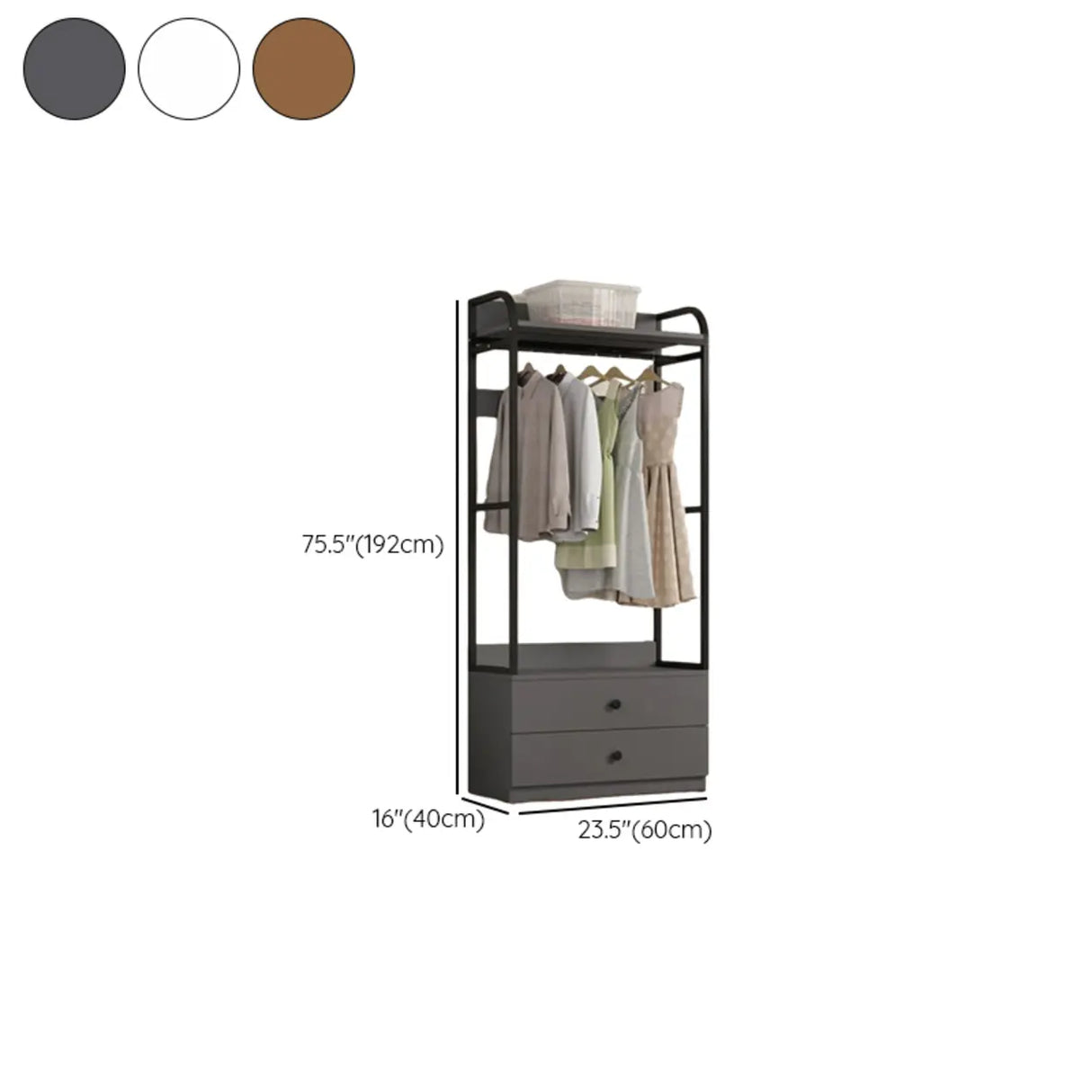 Metal Frame Shelves Brown Drawers Open Storage Hall Tree Image - 38