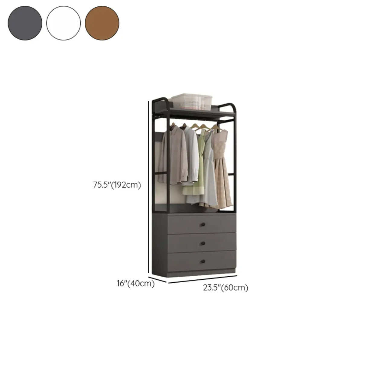 Metal Frame Shelves Brown Drawers Open Storage Hall Tree Image - 39