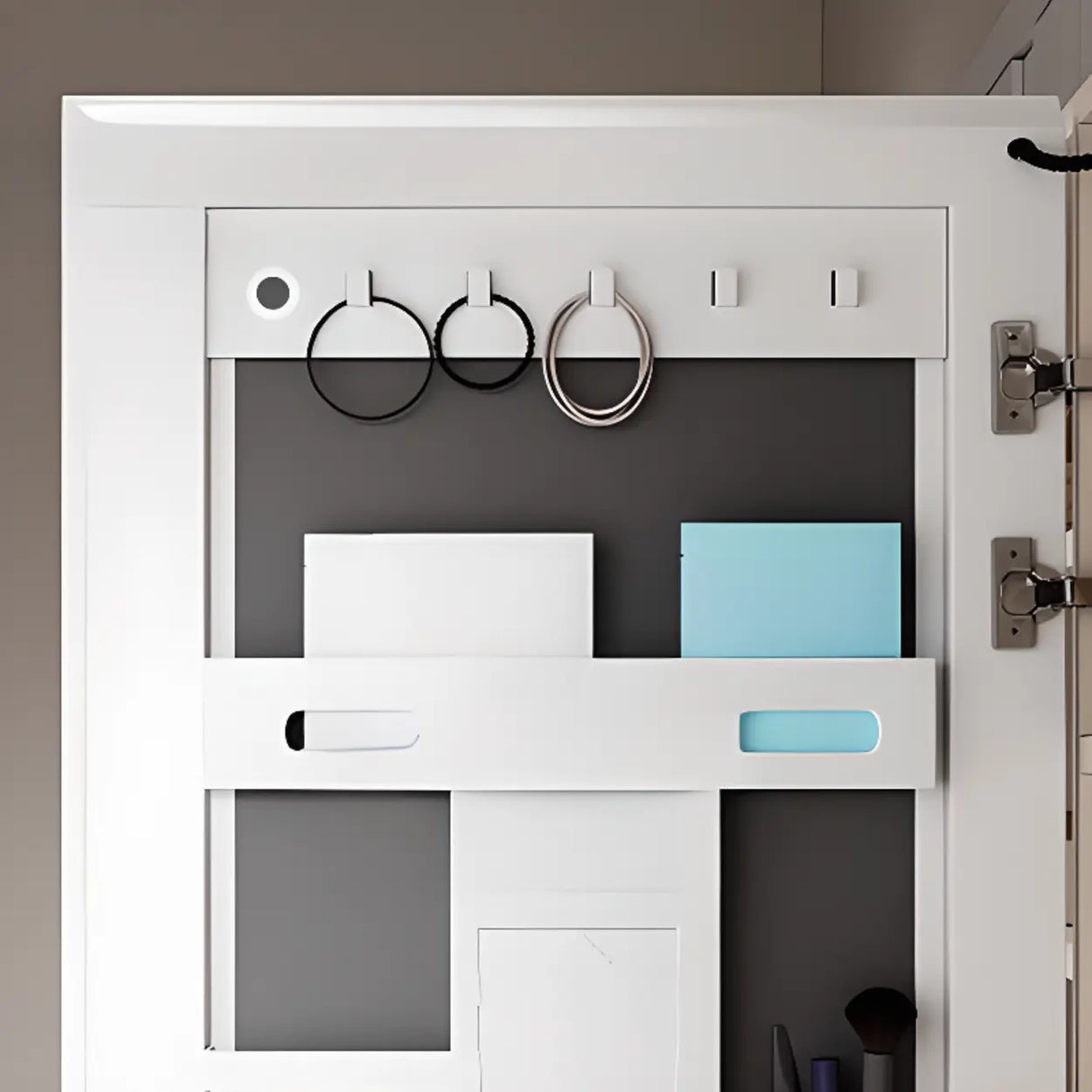 Metal Frameless White Large Storage Mirror Medicine Cabinet Image - 8