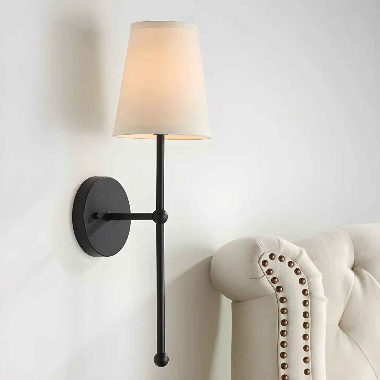 Metal Modern Black Cone Bathroom LED Wall Sconce Image - 3
