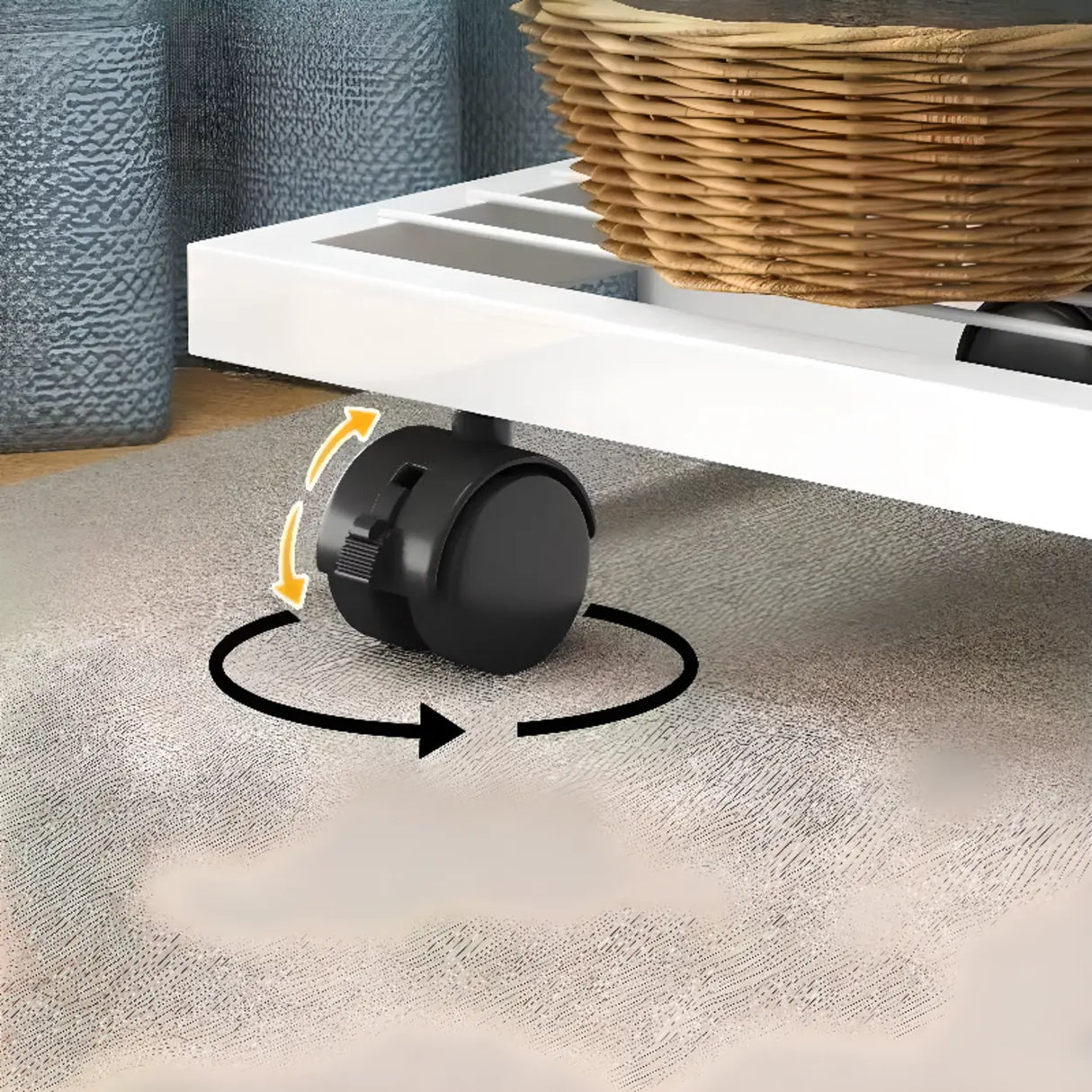 Metal Rectangle Tiered Floor Plant Stand with Wheels Image - 12