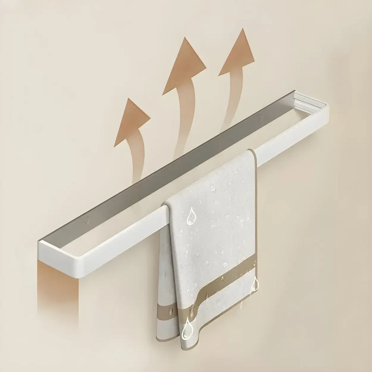 Metal White Adhesive Mount Storage Bathroom Hardware Set Image - 5