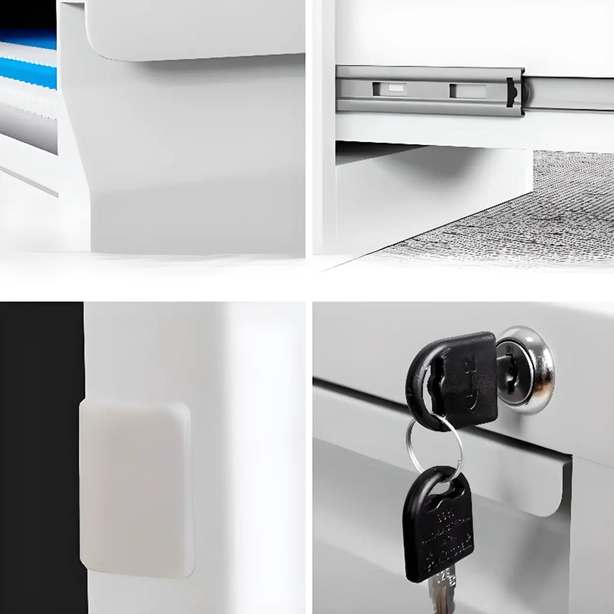 Metal White Lockable Storage Vertical Filing Cabinet Image - 12