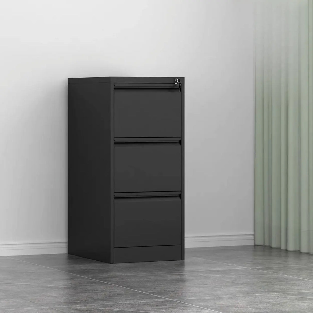 Metal White Lockable Storage Vertical Filing Cabinet Image - 15