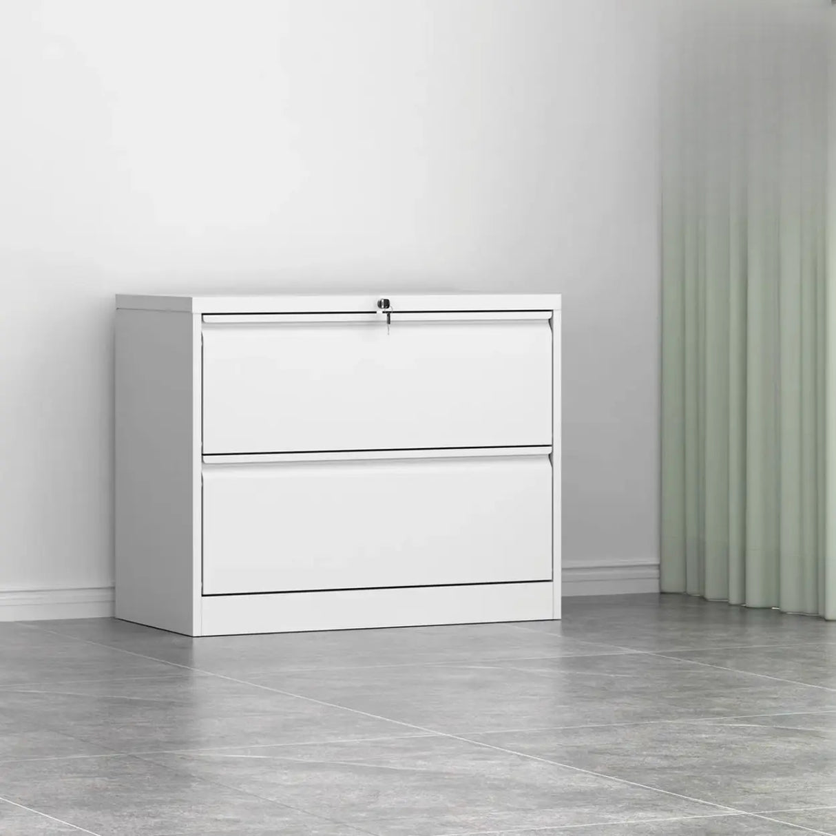 Metal White Lockable Storage Vertical Filing Cabinet Image - 19