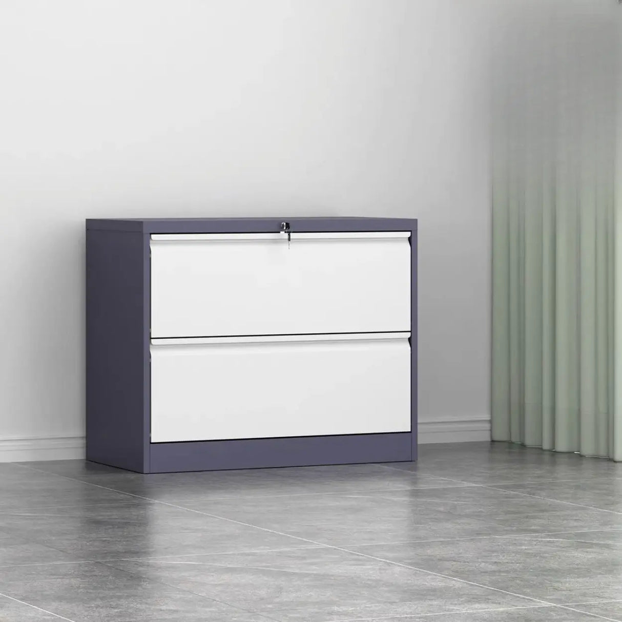 Metal White Lockable Storage Vertical Filing Cabinet Image - 22