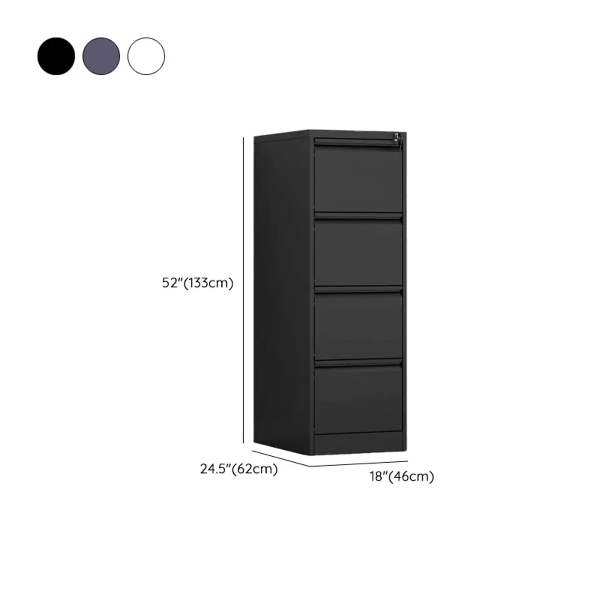 Metal White Lockable Storage Vertical Filing Cabinet Image - 30