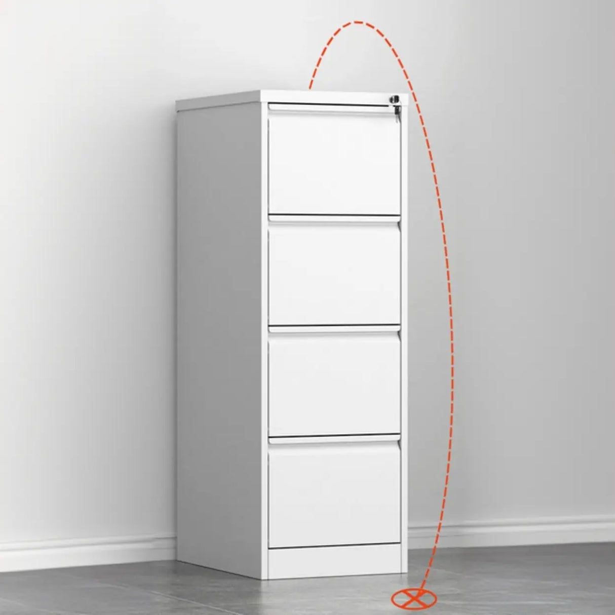 Metal White Lockable Storage Vertical Filing Cabinet Image - 6