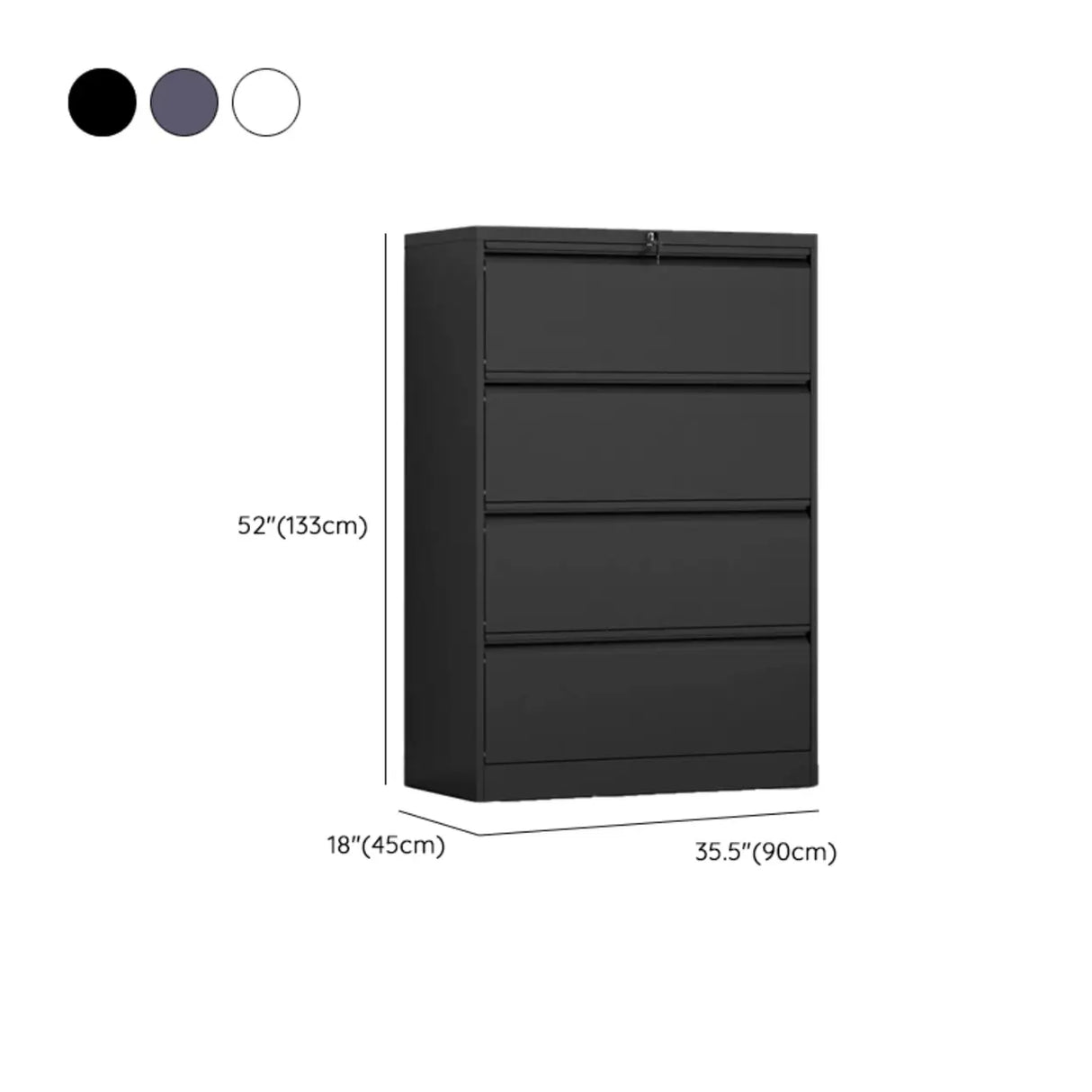 Metal White Lockable Storage Vertical Filing Cabinet Image - 33