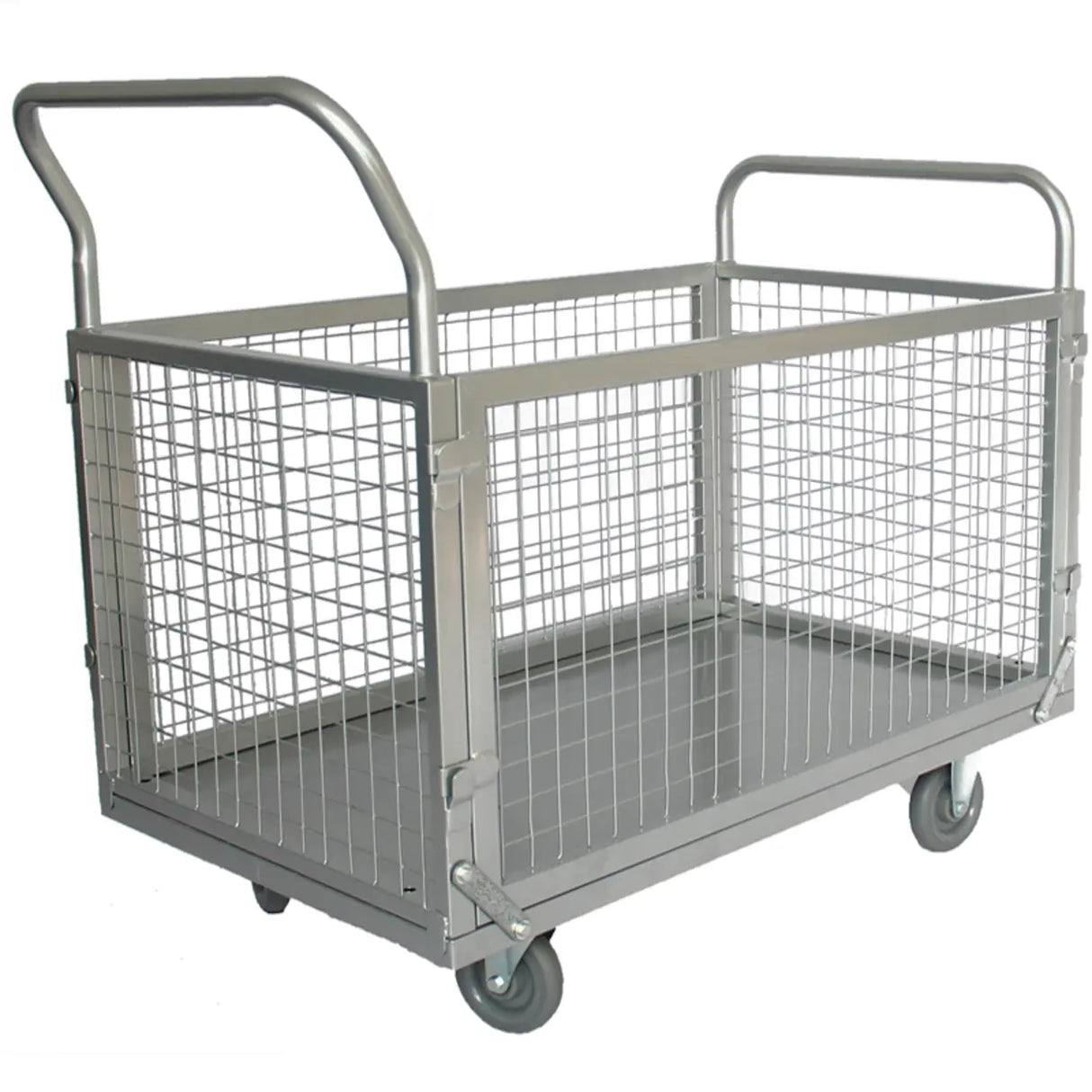 Metallic Multi-Purpose Adult Fold-up Cart with Handle and Toolbox Image - 4