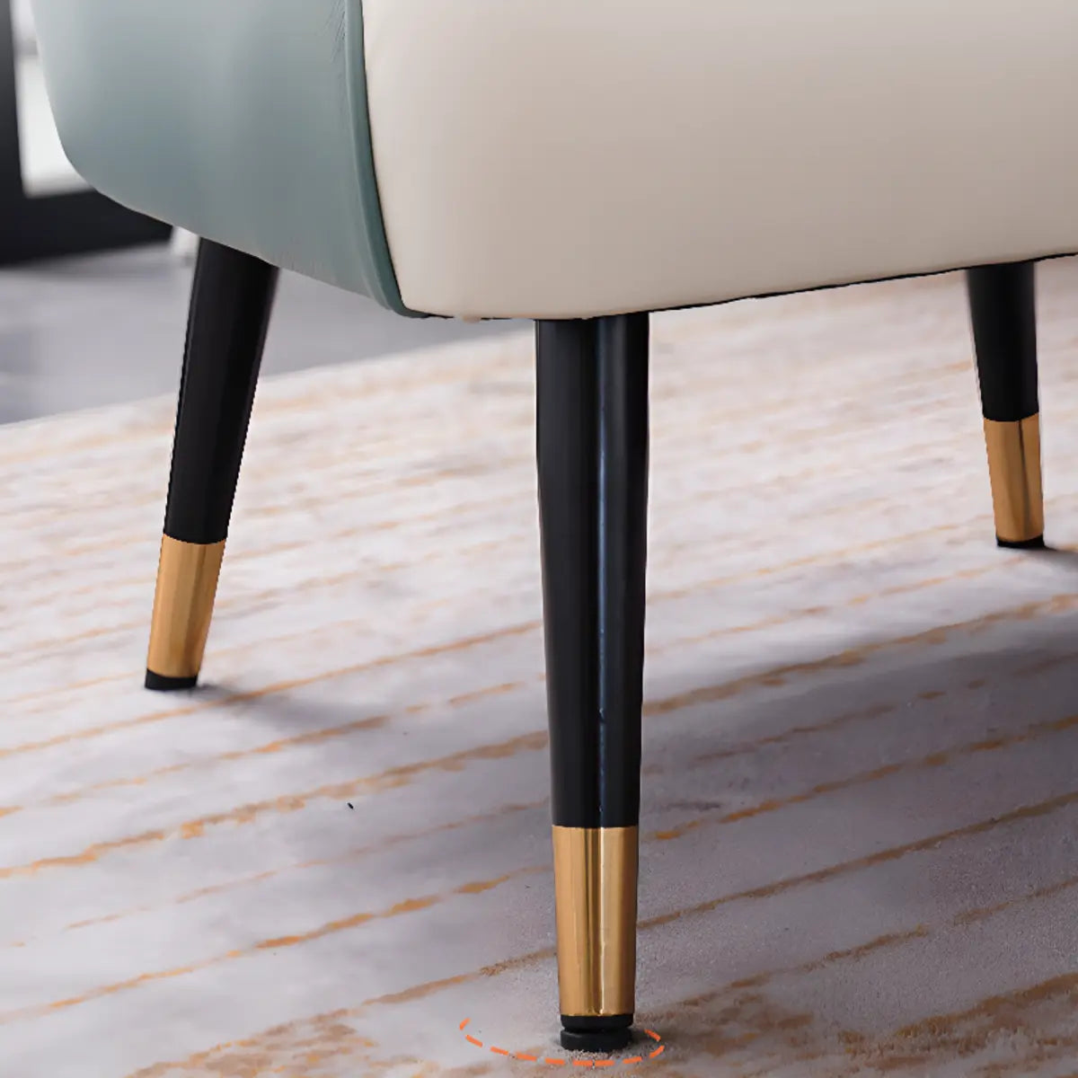 Microfiber Leather Sloped Arms Four Legs Arm Chair Image - 10