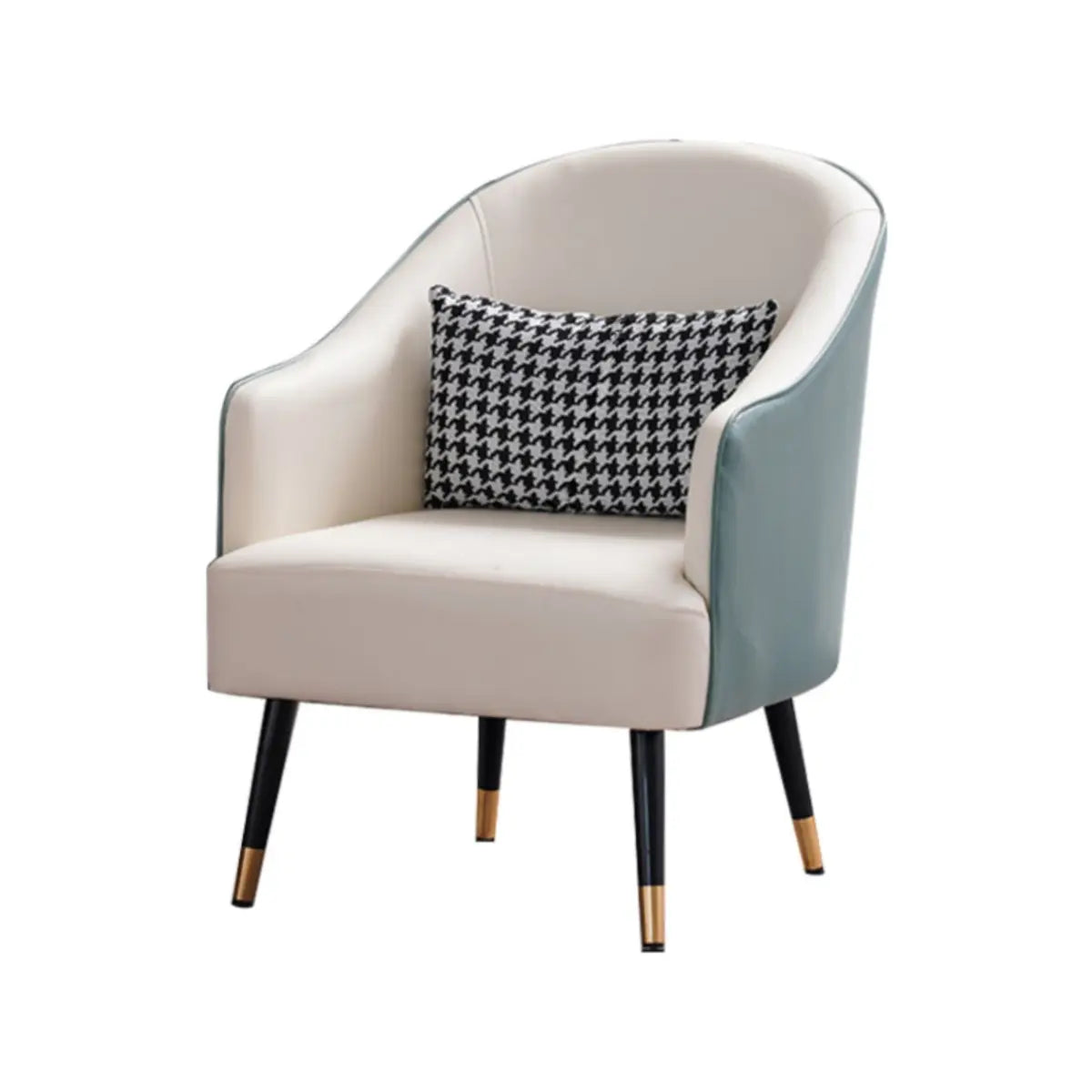 Microfiber Leather Sloped Arms Four Legs Arm Chair Image - 6