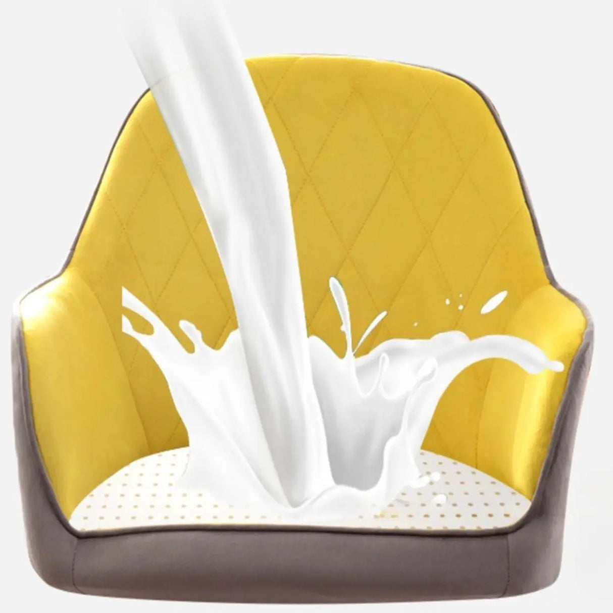 Mid-Back Upholstered Ergonomic Wood Frame Office Chair Image - 12