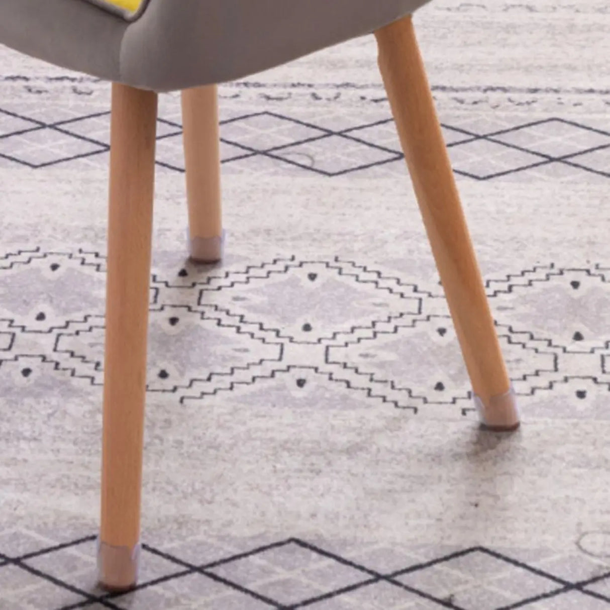 Mid-Back Upholstered Ergonomic Wood Frame Office Chair Image - 15