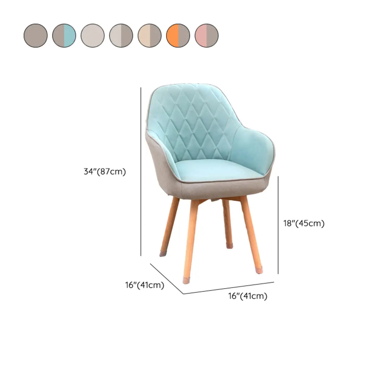 Mid-Back Upholstered Ergonomic Wood Frame Office Chair Image - 23