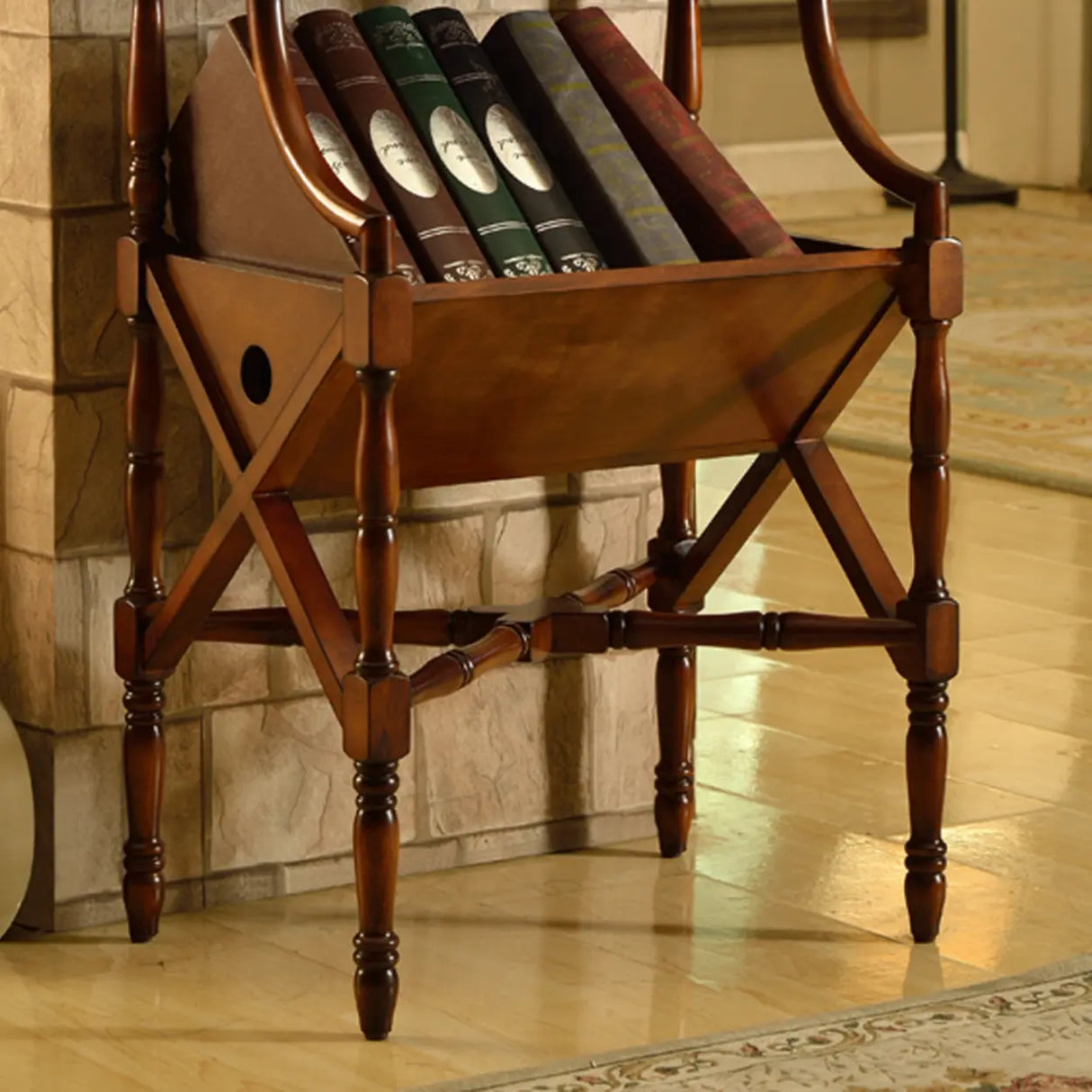 Mid-century Antique Wooden Magazine Storage Bookshelf Image - 7