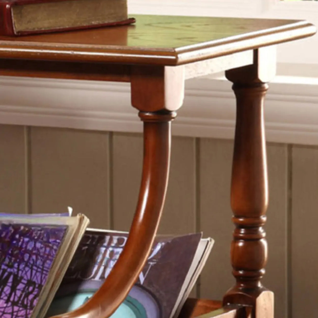 Mid-century Antique Wooden Magazine Storage Bookshelf Image - 8