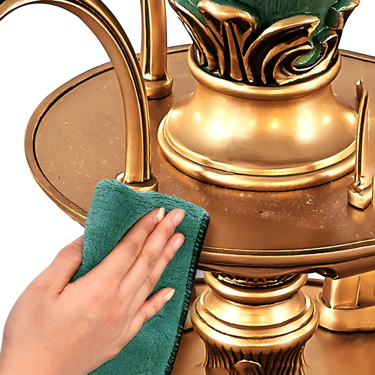 Mid-Century Floral Brass Branch Living Room Chandelier Image - 10