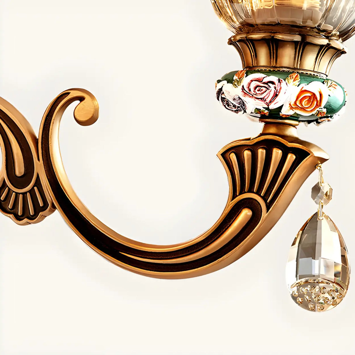 Mid-Century Floral Brass Branch Living Room Chandelier Image - 12