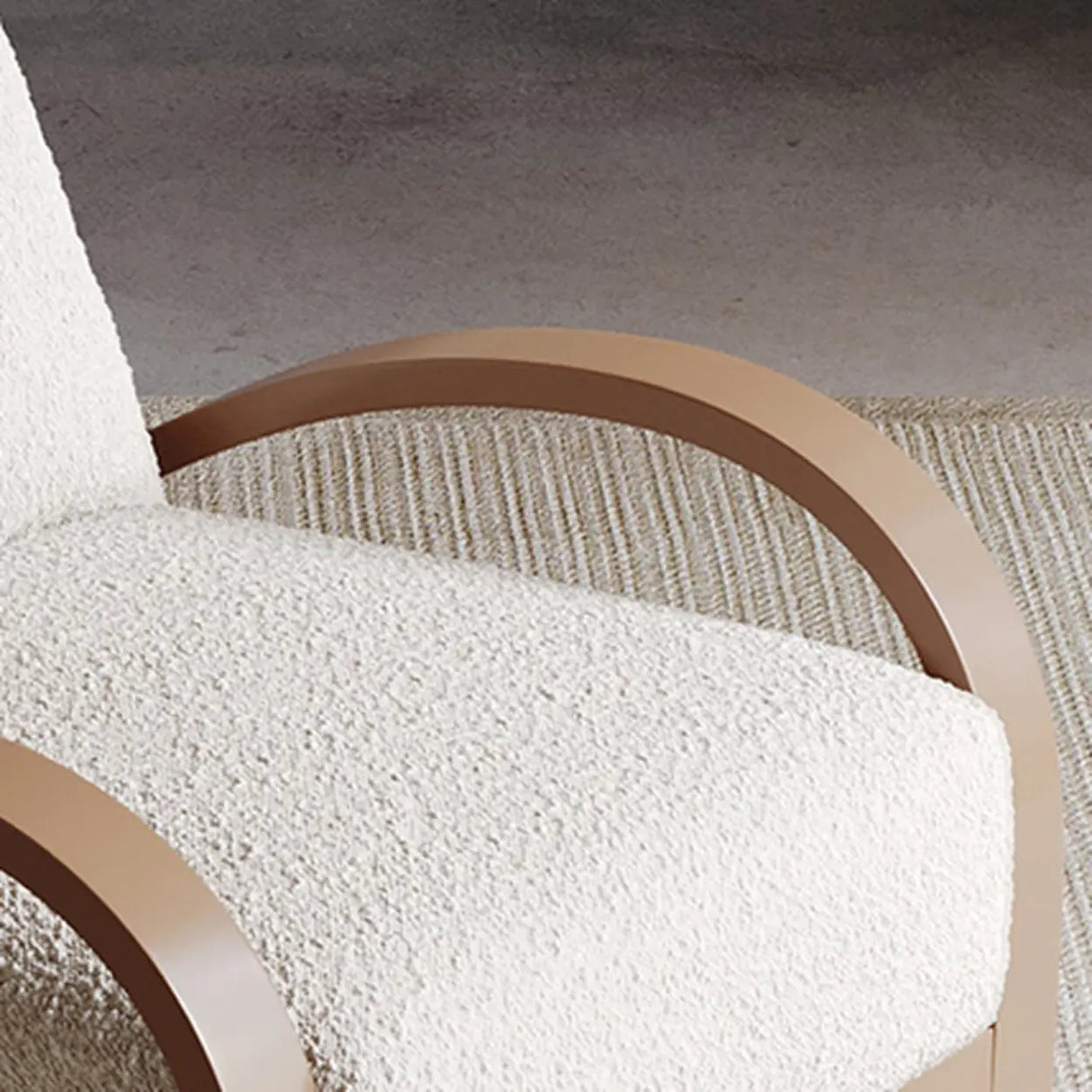 Mid-Century Modern Armrest Beige Accent Chair With Pillow Image - 12