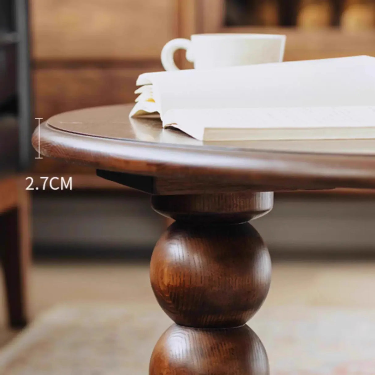 Mid-Century Modern Artistic Leg Small Round Wood Coffee Table Image - 5