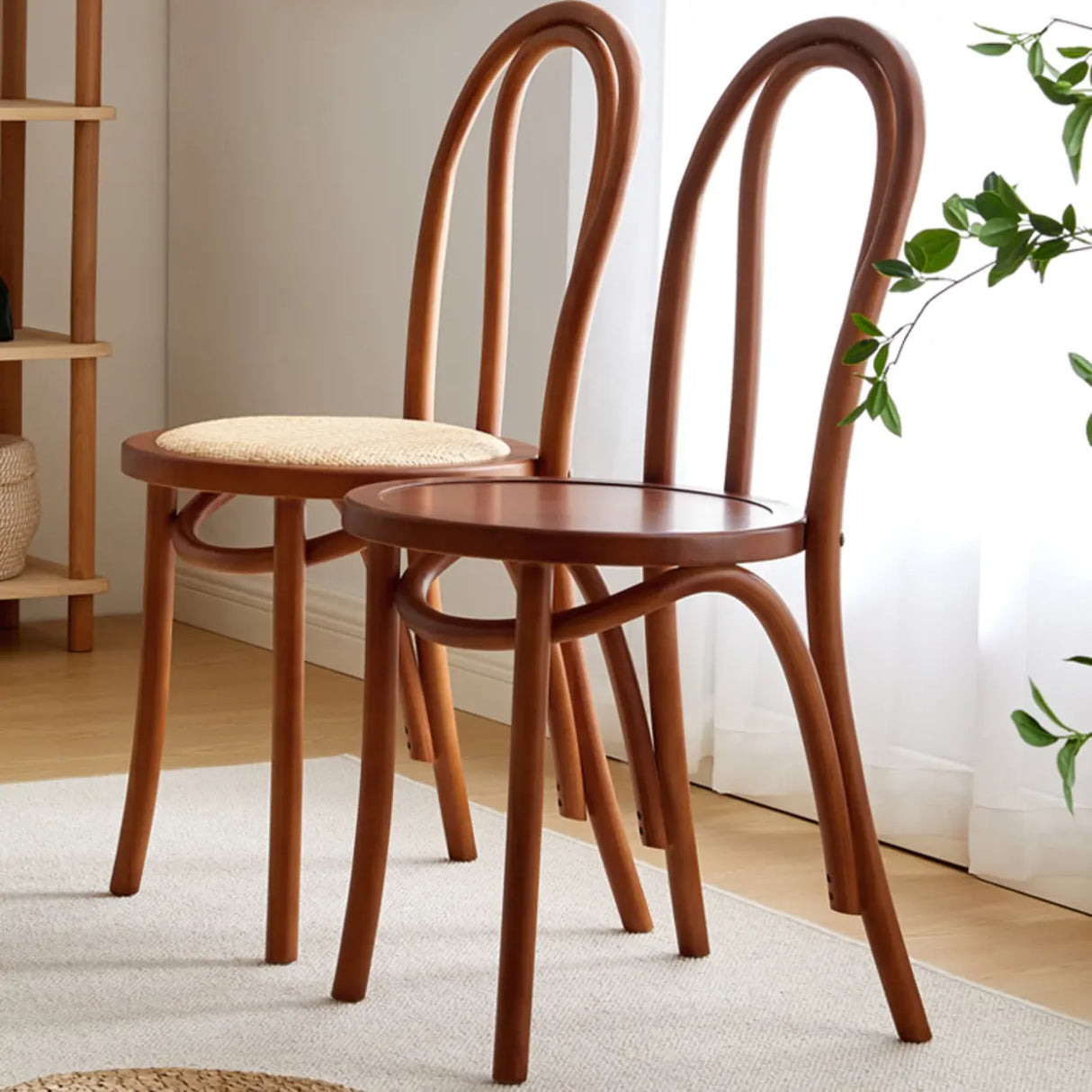 Mid-Century Modern Beech Wood Armless Dining Chair Image - 19