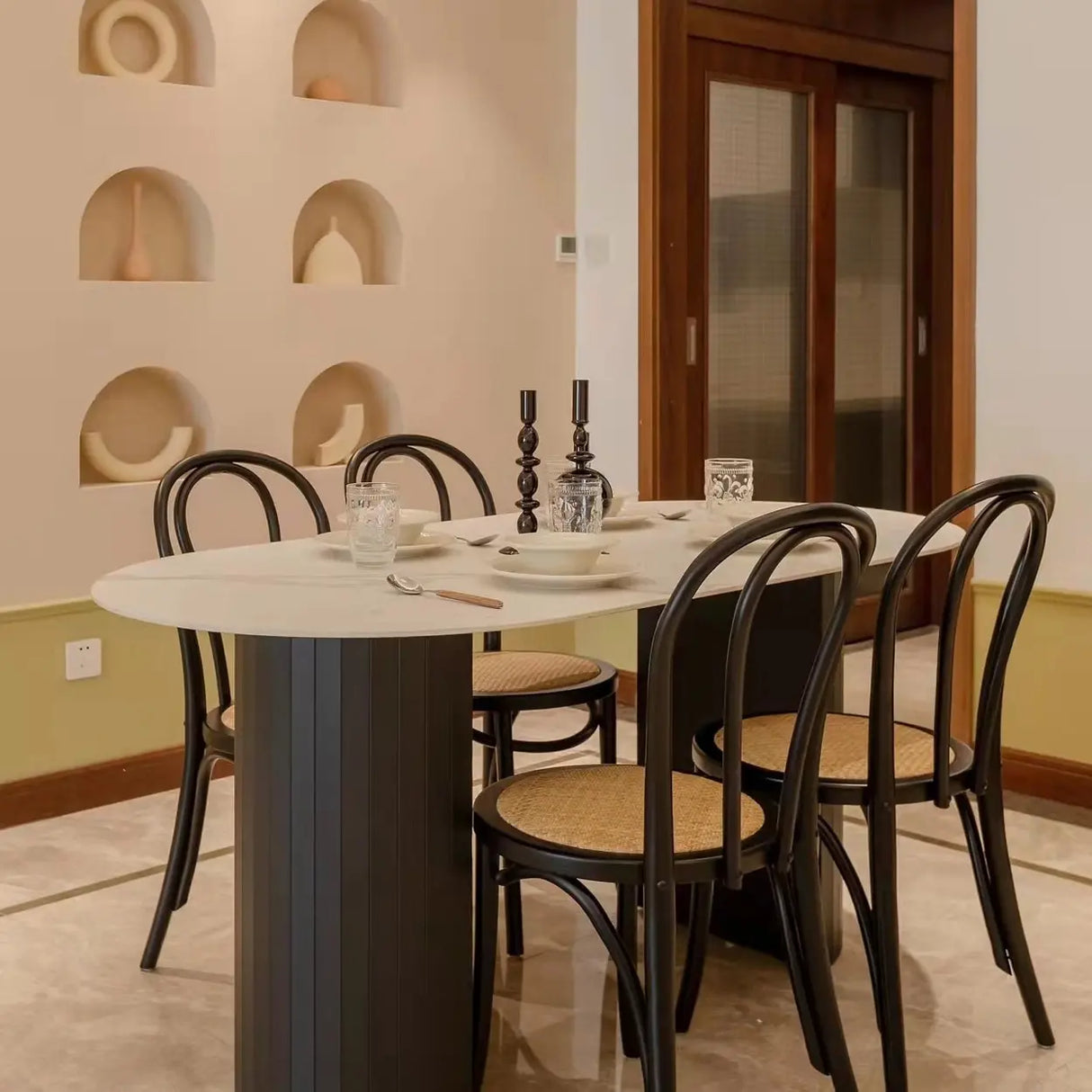 Mid-Century Modern Beech Wood Armless Dining Chair Image - 21