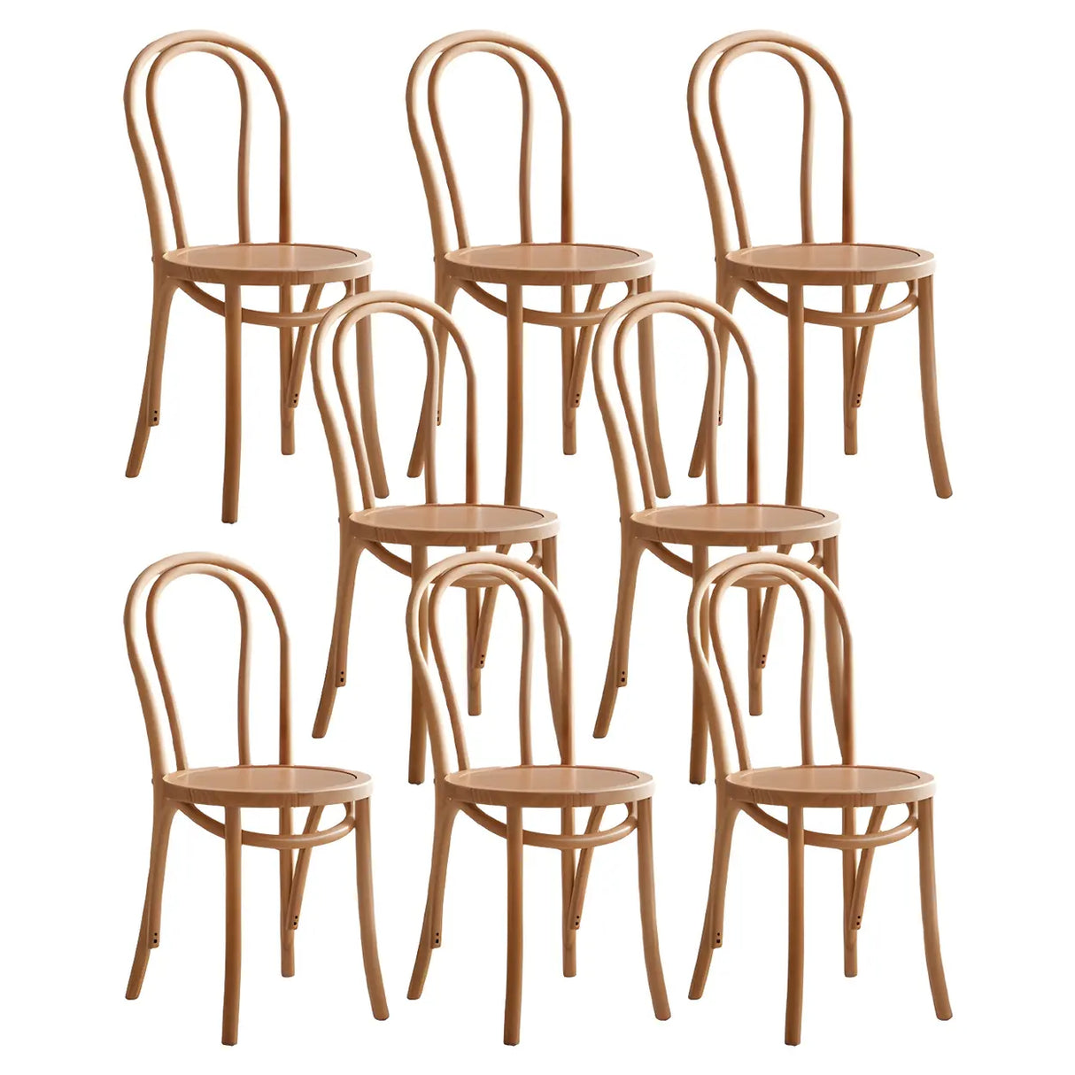 Mid-Century Modern Beech Wood Armless Dining Chair Image - 31
