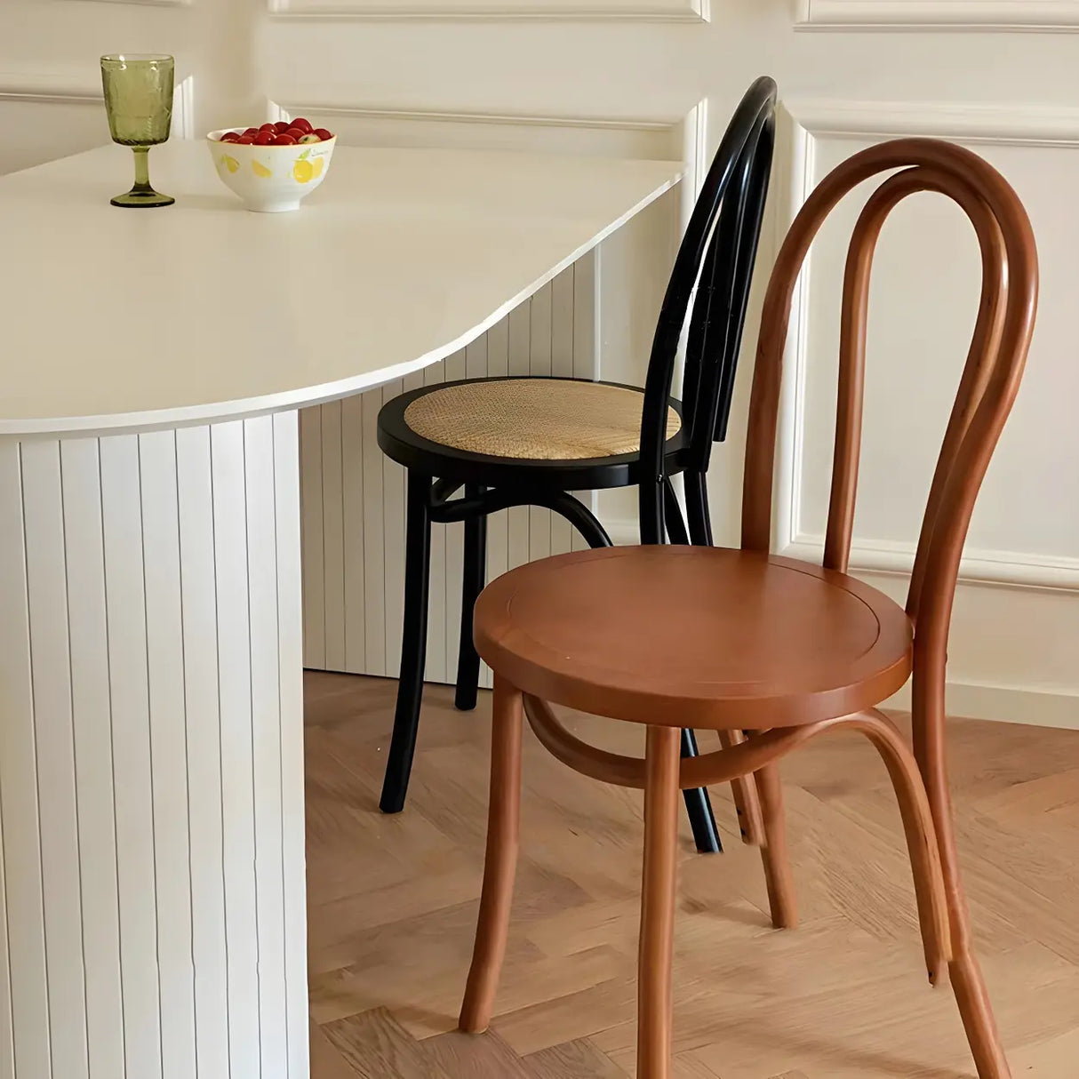 Mid-Century Modern Beech Wood Armless Dining Chair Image - 4