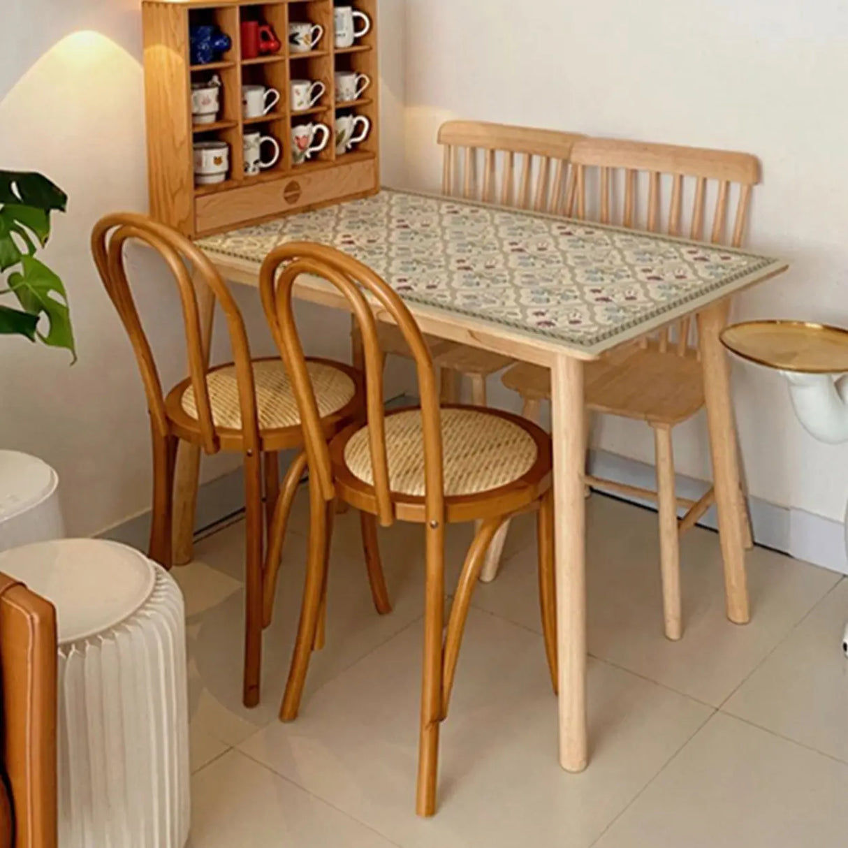 Mid-Century Modern Beech Wood Armless Dining Chair Image - 8