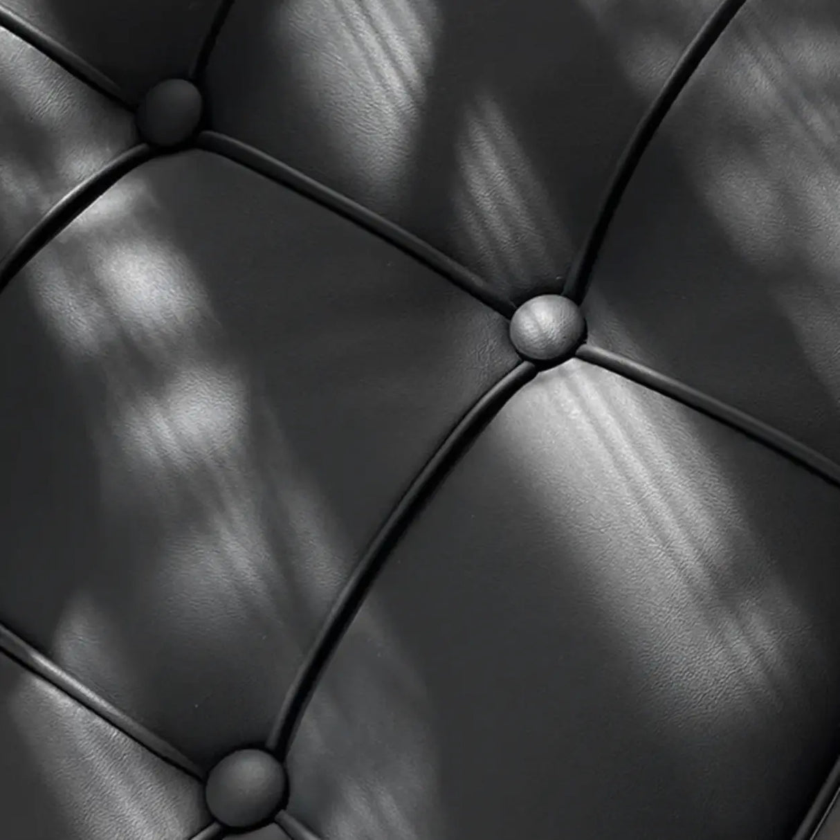 Mid-Century Modern Black Leather Lazy Lounge Accent Chair Image - 7