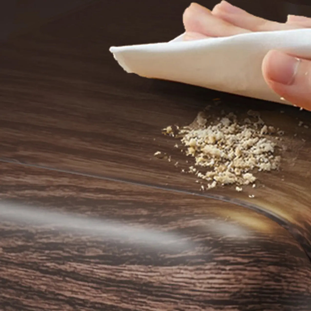 Mid-Century Modern Black Leather Wood Nightstand with Drawers Image - 12