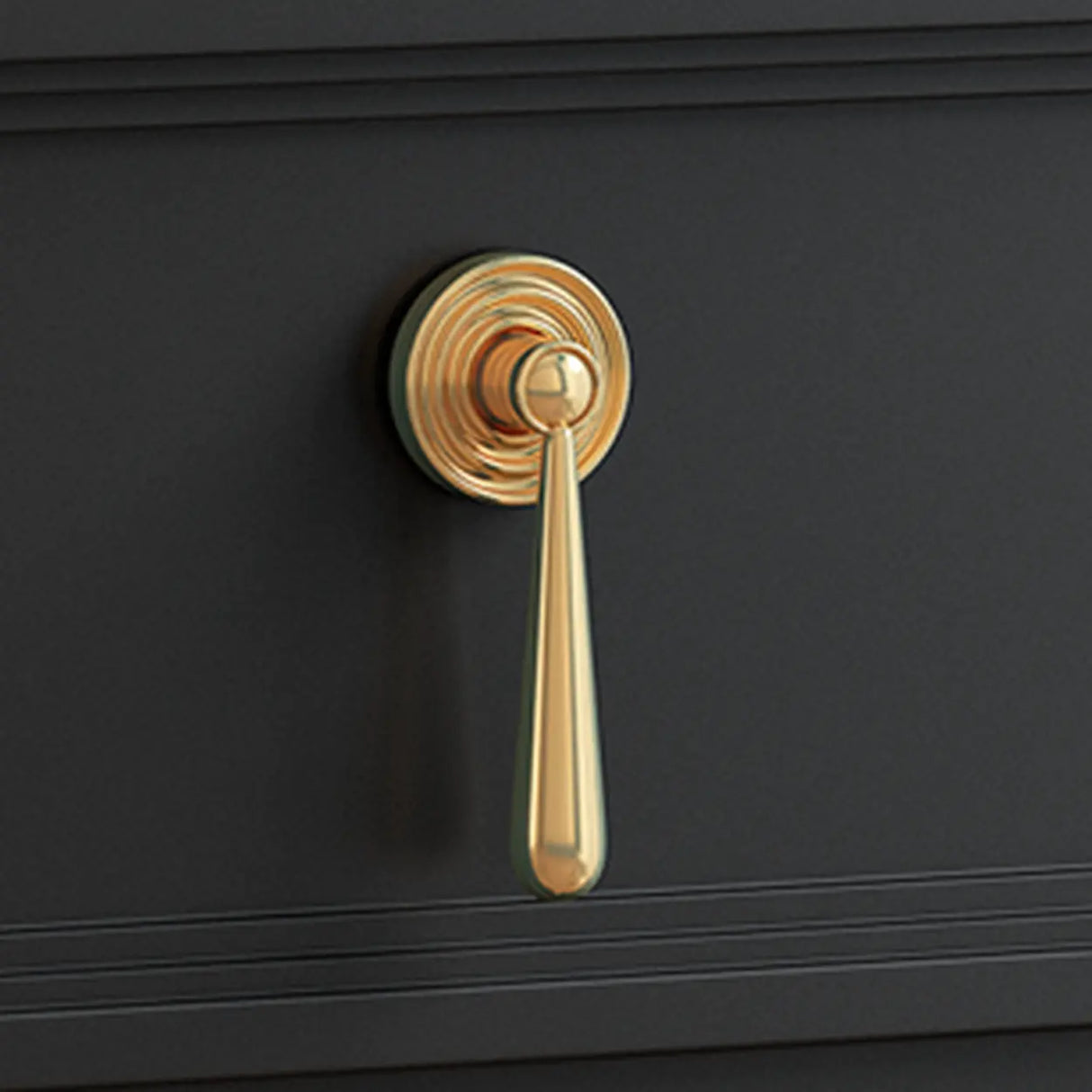 Mid-Century Modern Black Wood Nightstand with 2 Drawers Image - 14