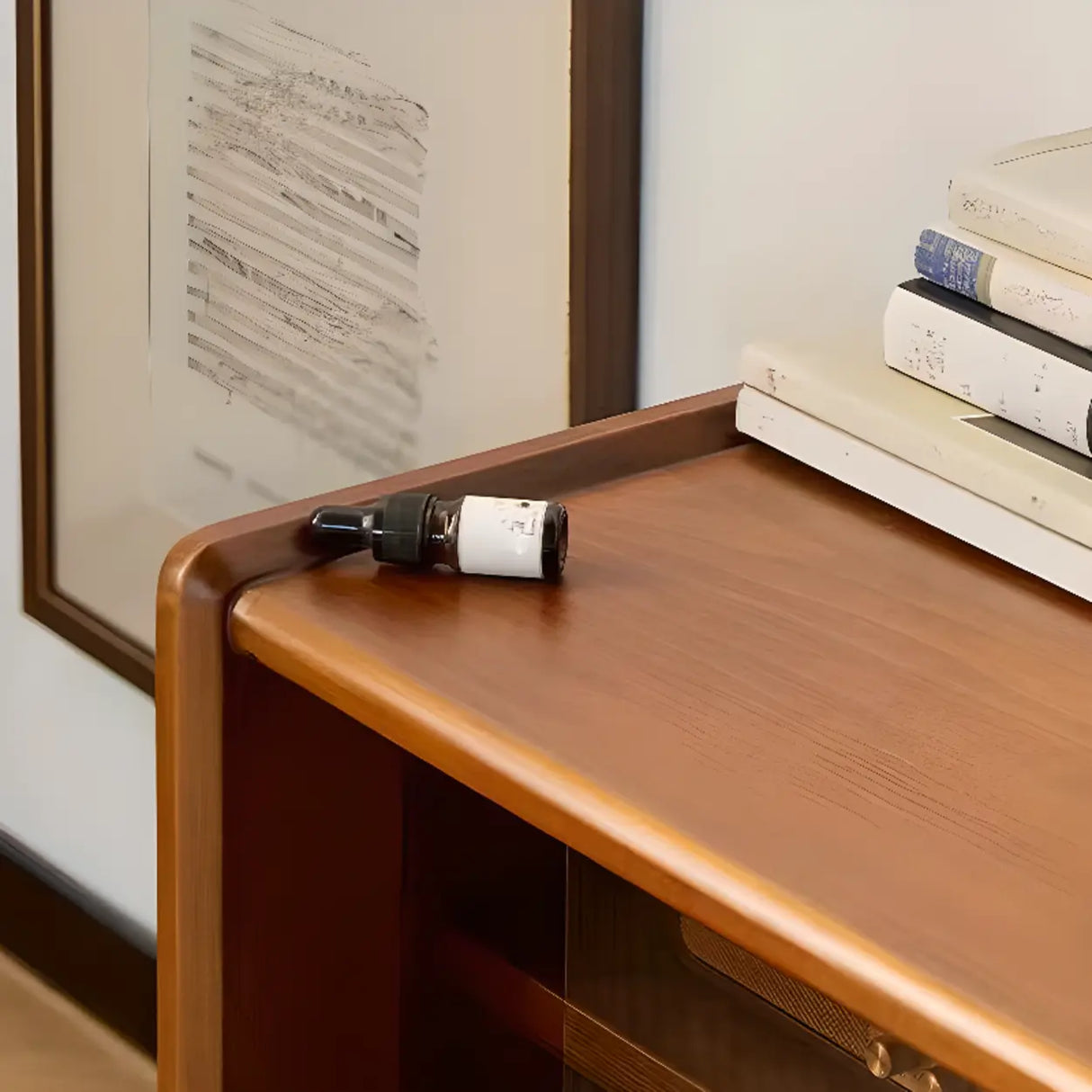 Mid-Century Modern Brown Drawers Rectangle TV Stand Image - 9