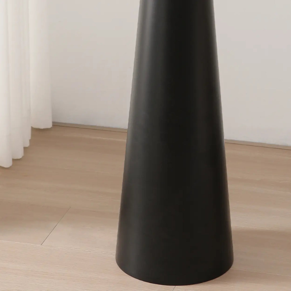 Mid-Century Modern Cone Black Tapered Metal Base Floor Lamp Image - 5