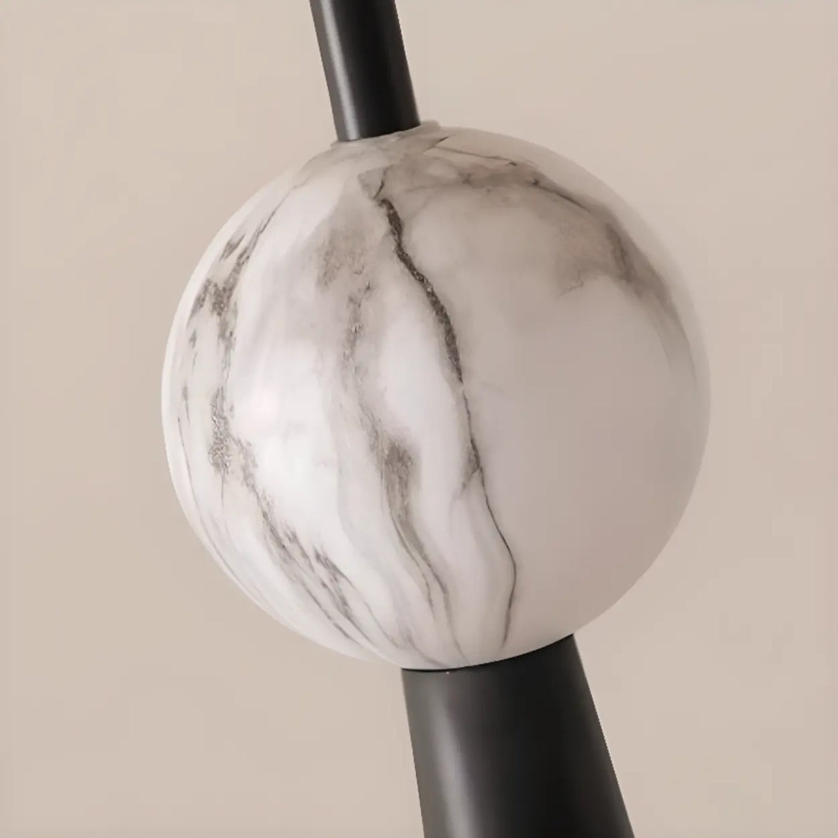 Mid-Century Modern Cone Black Tapered Metal Base Floor Lamp Image - 7