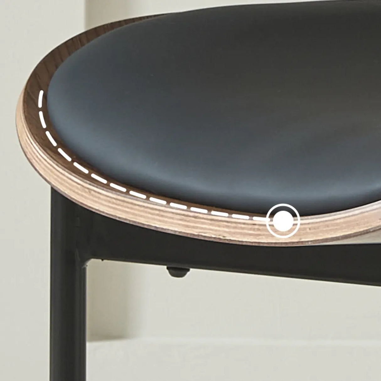 Mid-Century Modern Curved Back Upholstered Dining Chairs Image - 12