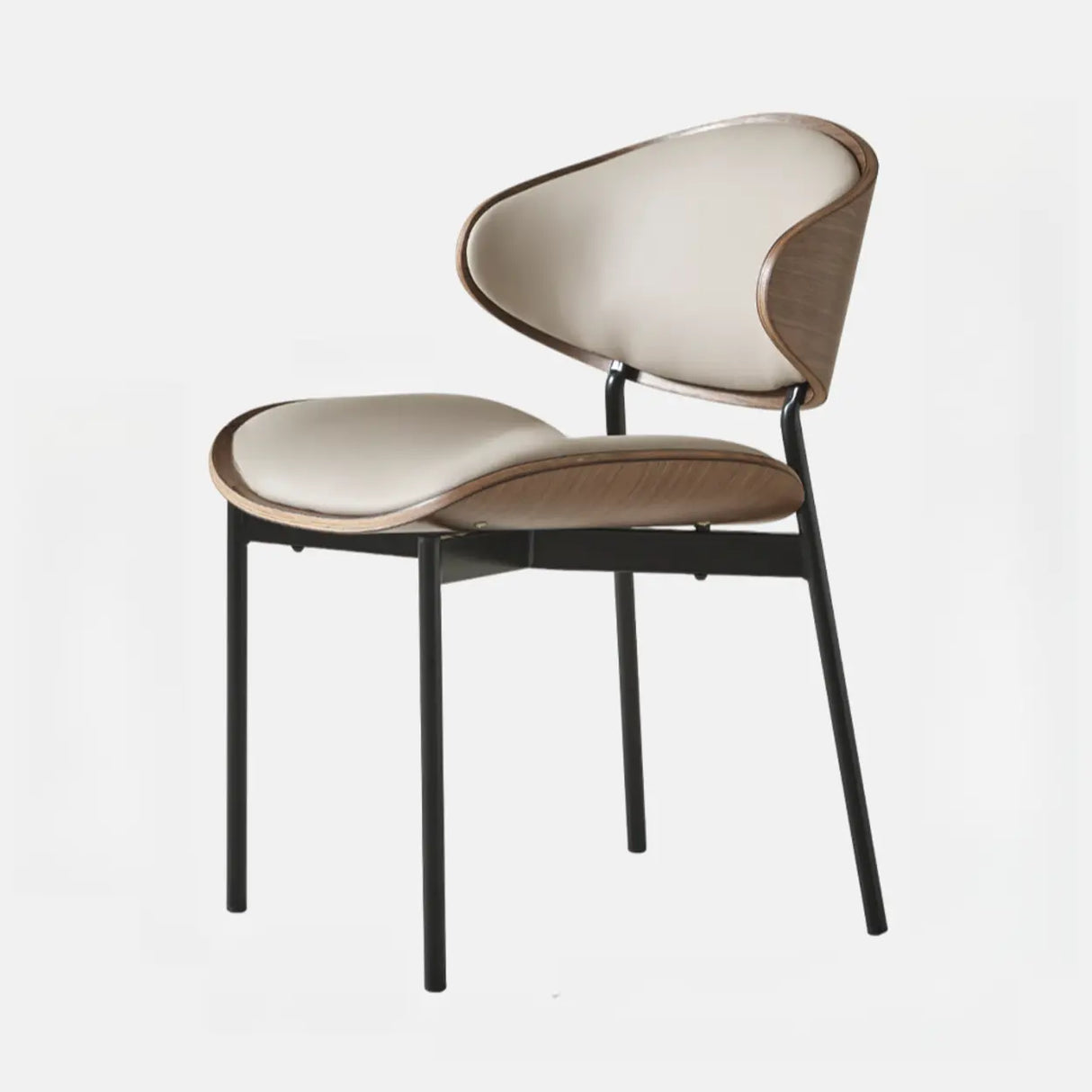 Mid-Century Modern Curved Back Upholstered Dining Chairs Image - 8