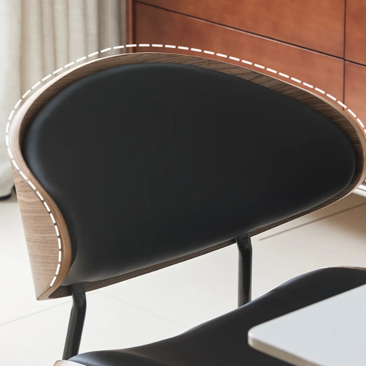 Mid-Century Modern Curved Back Upholstered Dining Chairs Image - 9