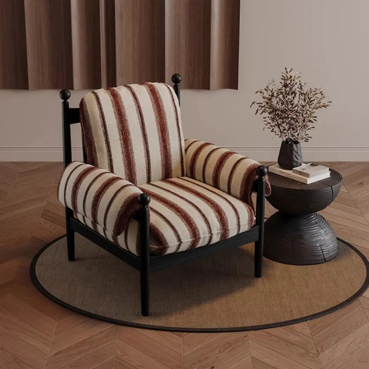 Mid-Century Modern Designer High Back Upholstery Accent Chair Image - 3