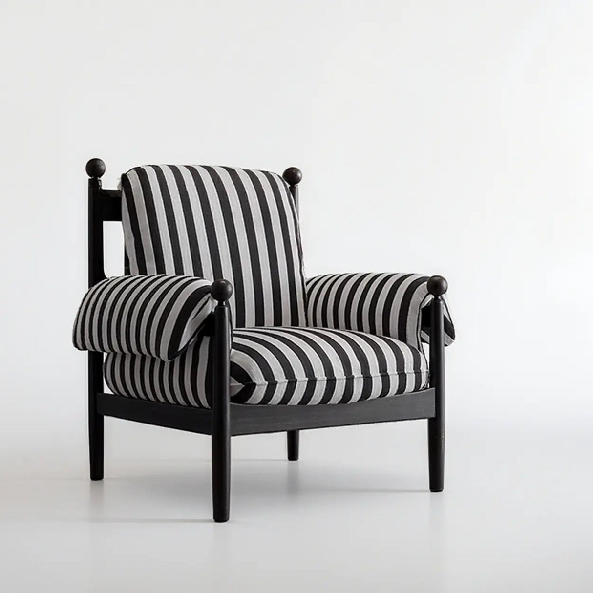 Mid-Century Modern Designer High Back Upholstery Accent Chair Image - 4