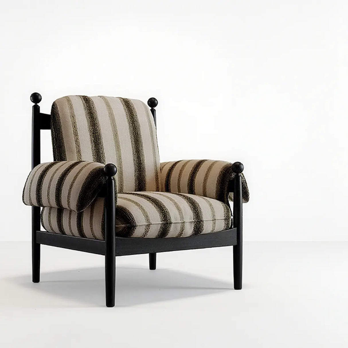 Mid-Century Modern Designer High Back Upholstery Accent Chair Image - 5