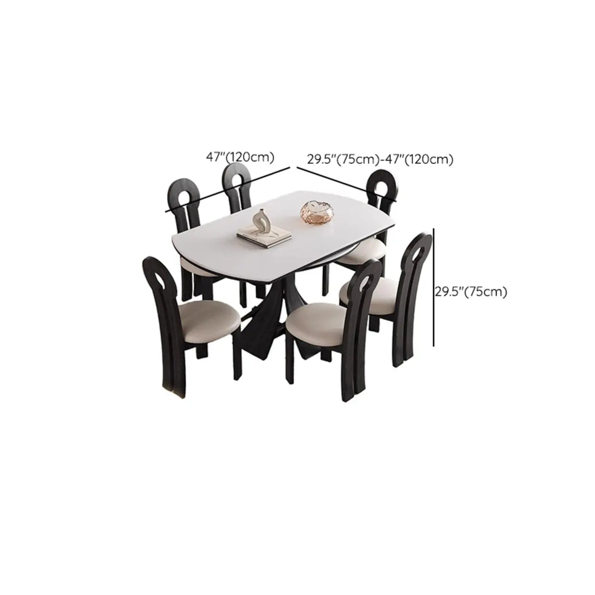 Mid-Century Modern Extendable White Stone Round Dining Table